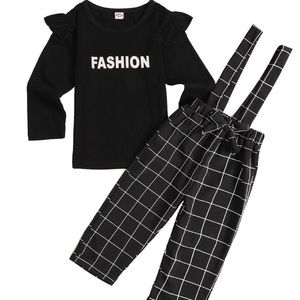 Boutique Girls High Fashion Suspender Pant Set